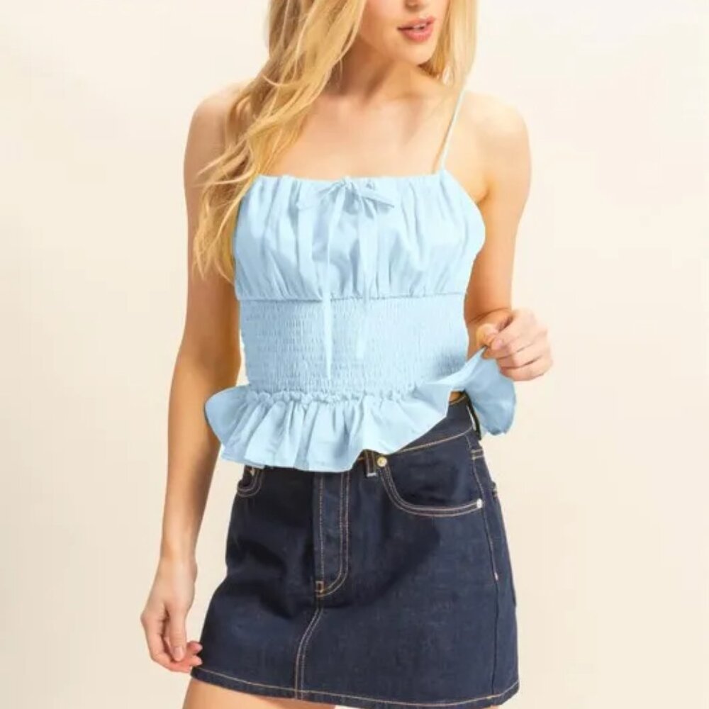 ✨NWT HYFVE Poplin Smocked Waist Summery‎ Cami Top